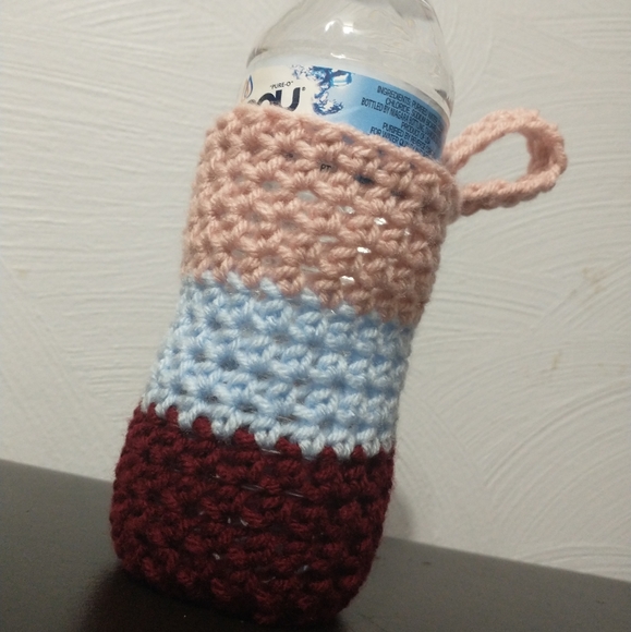 Handmade JFaith Designs Striped Water Bottle Bag - Picture 4 of 4